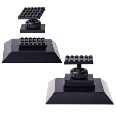 Brickmaster Displays - Infinity Angle Display - Building Block Display Stand - Works with Major Building Blocks - For Lego Display Stand - Compatible with Lego Decor Adjustable Stand - 2 Pack - Black