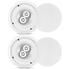Pyle 6.5 Inch 300W Dual Channel 8 Ohm Home Audio In Ceiling Marine Grade Waterproof Speaker with 60Hz to 22kHz Frequency Response Single 1 Pack