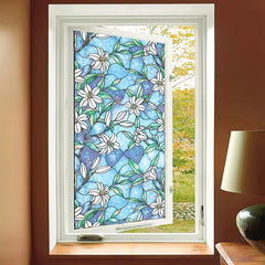 Orchid Flower Pattern Privacy Window Film Roll