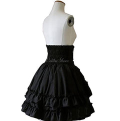 Gothic Black Lolita Steampunk High Waist Skirt with Ruffles